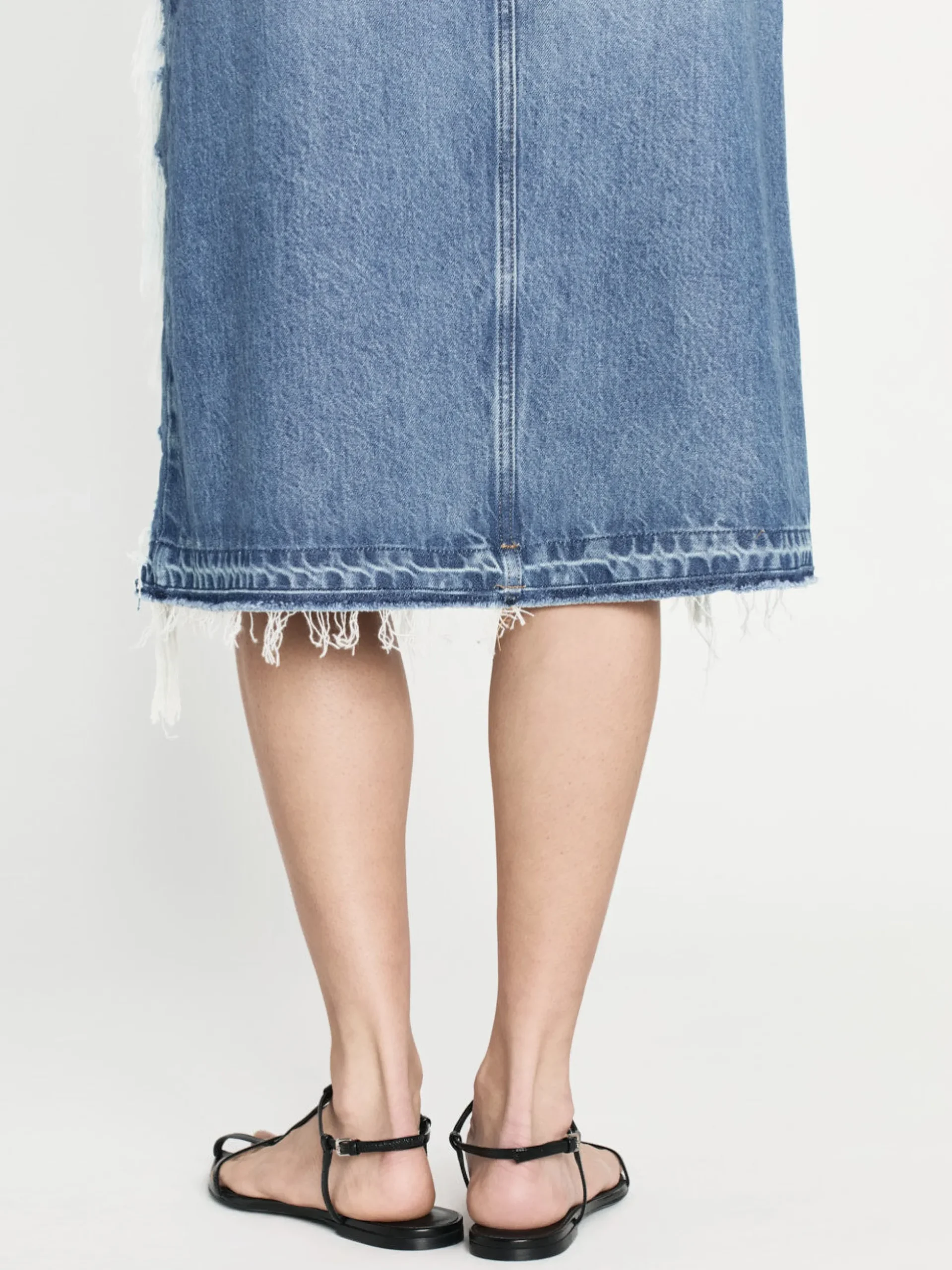 Deconstructed Fray Hem Skirt in Salem