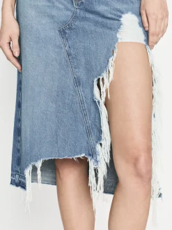 Deconstructed Fray Hem Skirt in Salem
