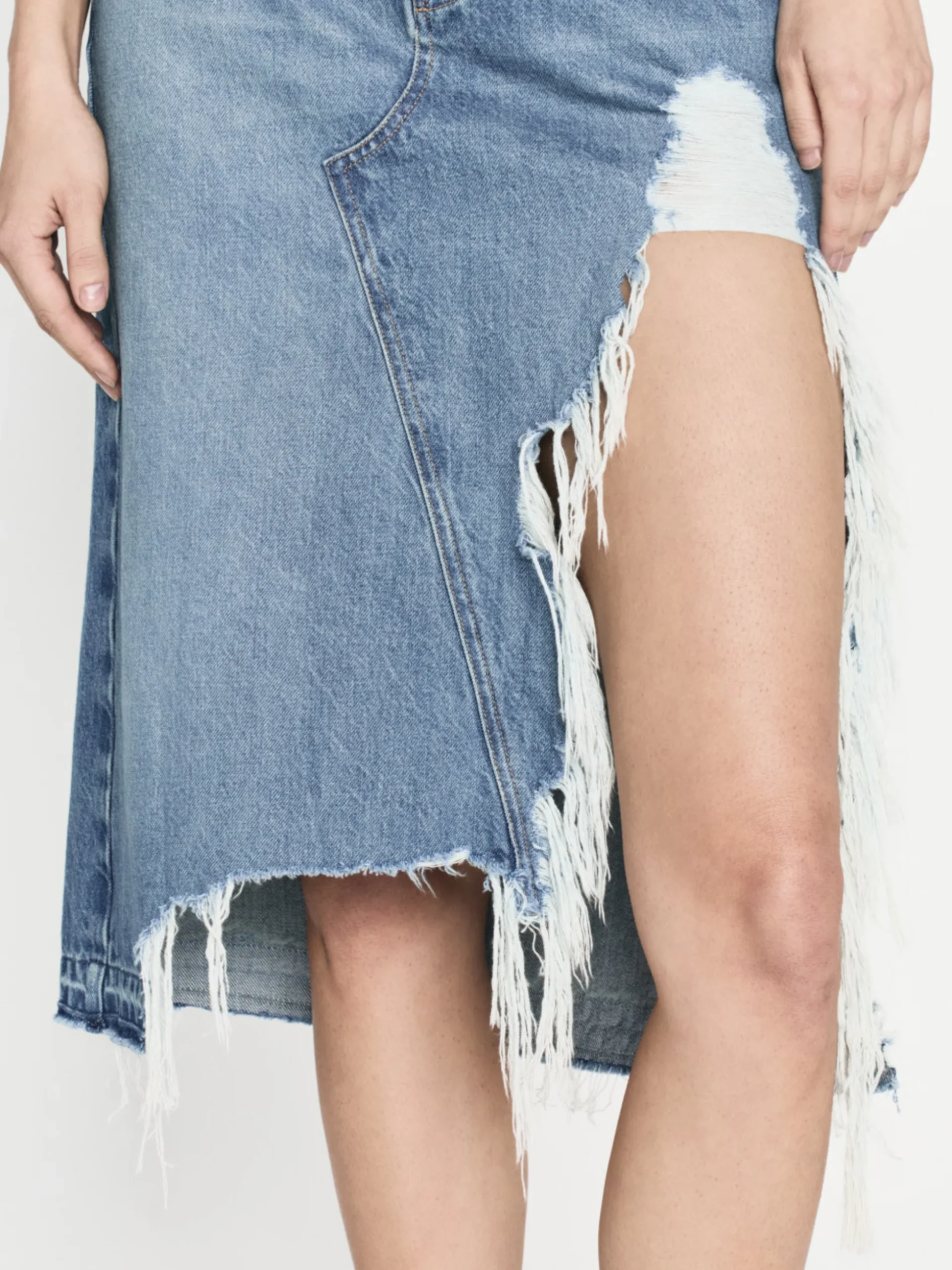 Deconstructed Fray Hem Skirt in Salem