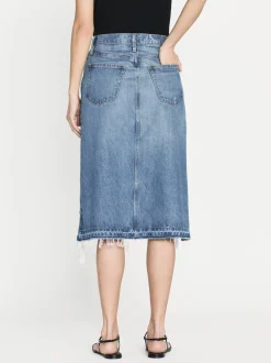 Deconstructed Fray Hem Skirt in Salem