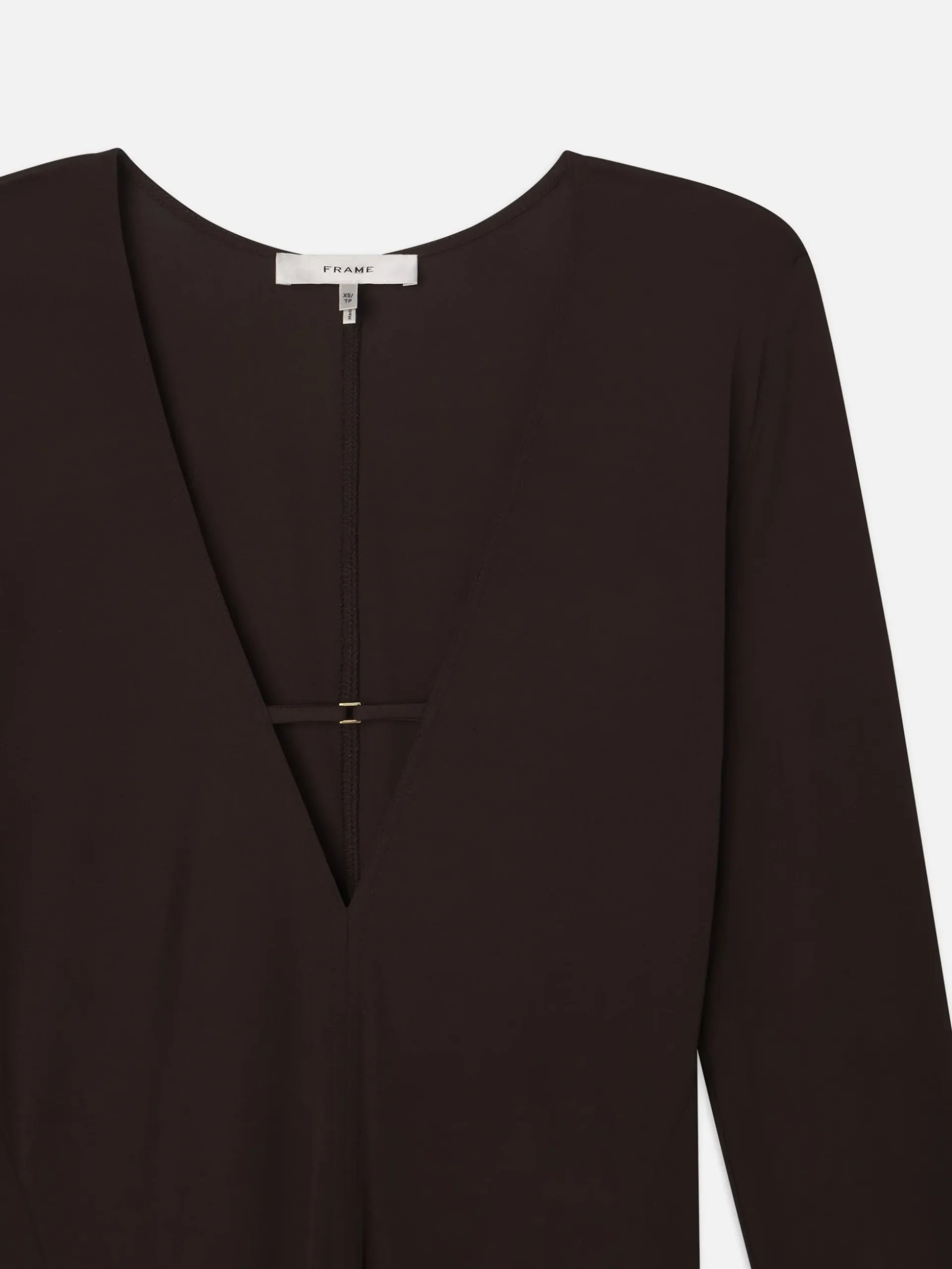 Deep V Jersey Dress in Chocolate Brown