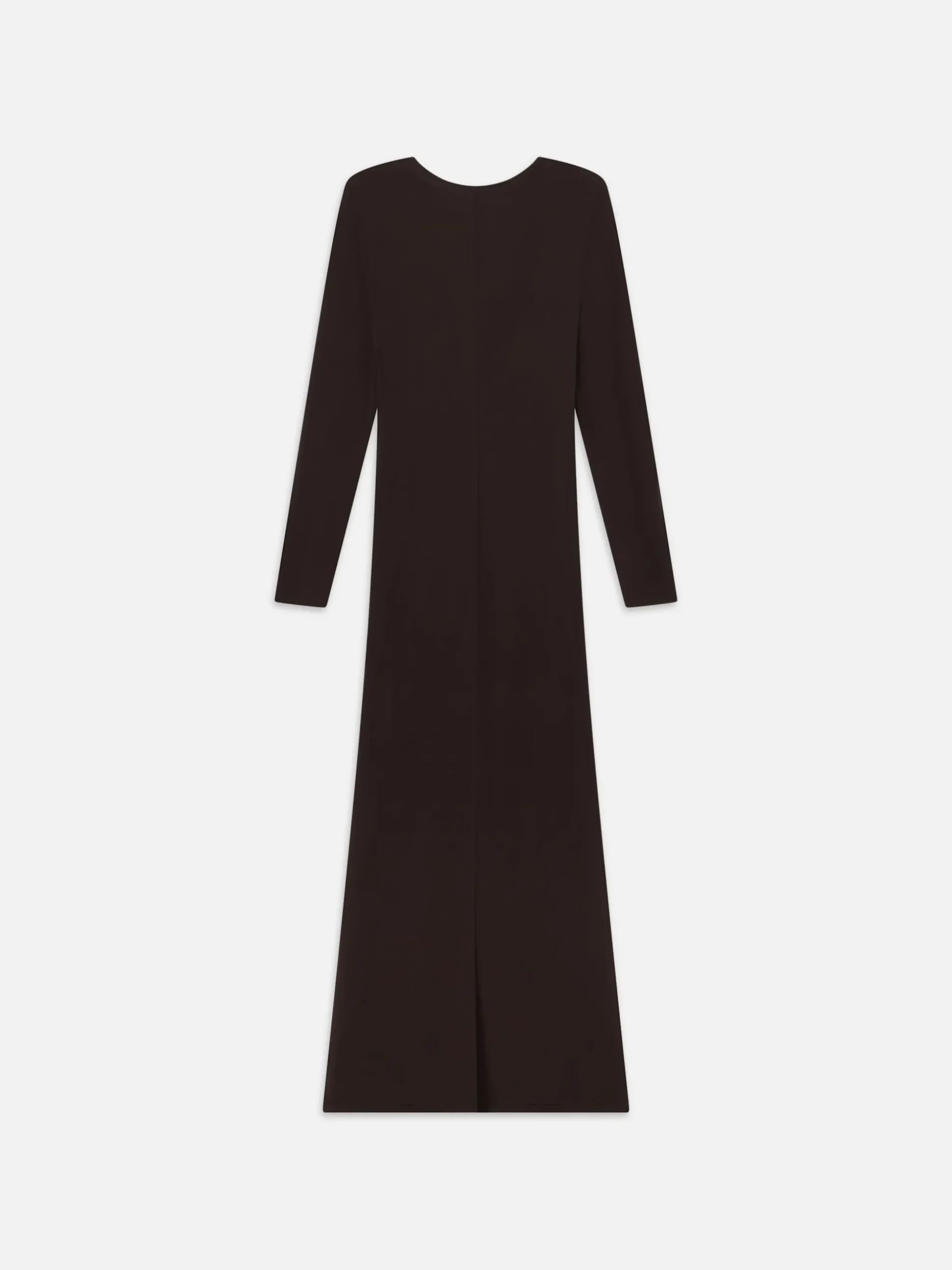 Deep V Jersey Dress in Chocolate Brown
