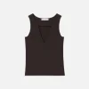 Deep V Tank in Chocolate Brown