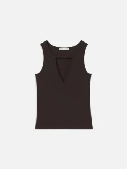 Deep V Tank in Chocolate Brown