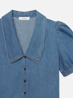 Denim Sailor Blouse in Starlet
