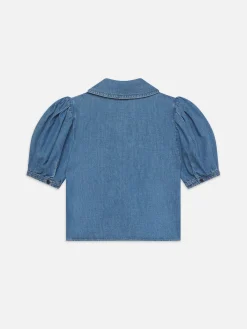 Denim Sailor Blouse in Starlet