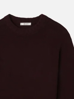 Dolman Crew Sweater in Burgundy