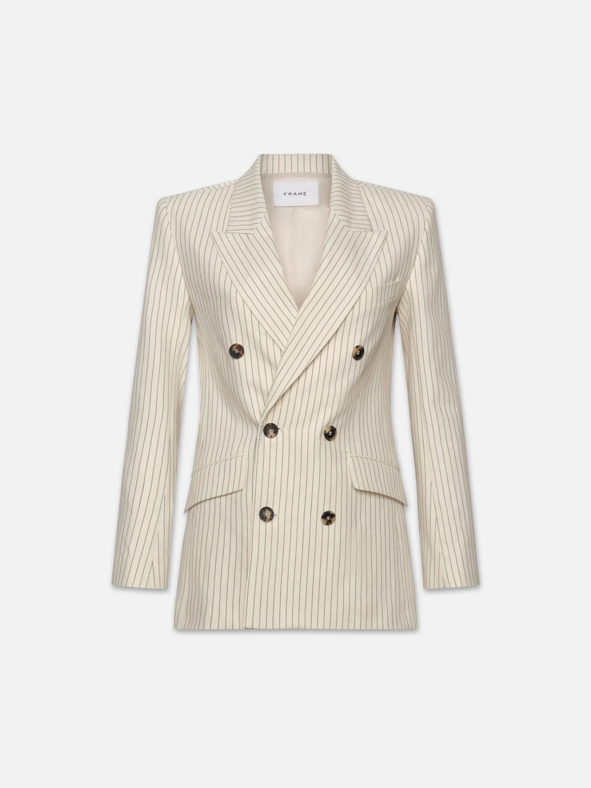 Double Breasted Blazer in Cream Multi