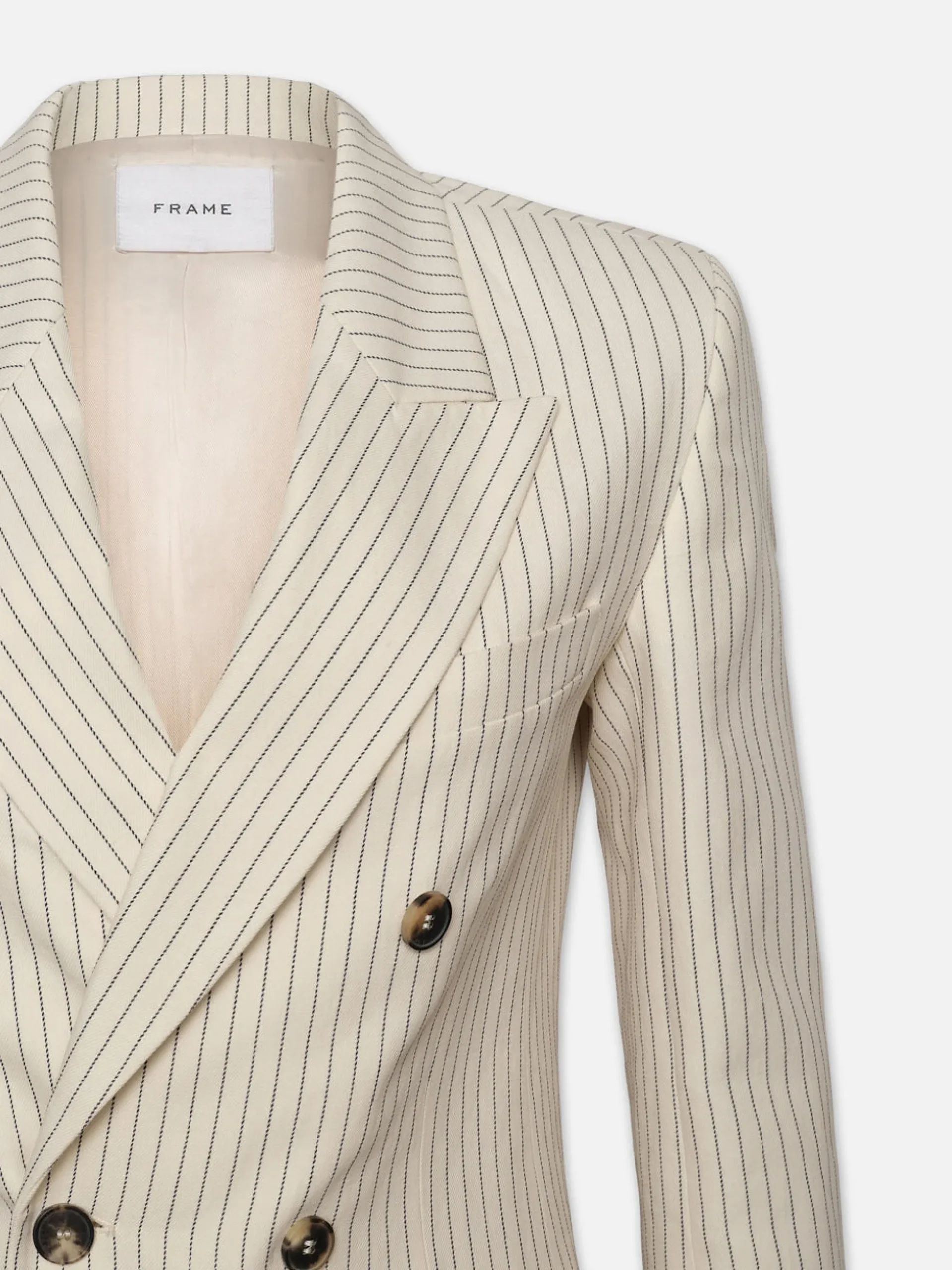 Double Breasted Blazer in Cream Multi