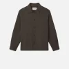 Double Face Shirt Jacket in Dark Taupe