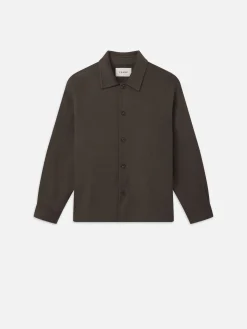 Double Face Shirt Jacket in Dark Taupe