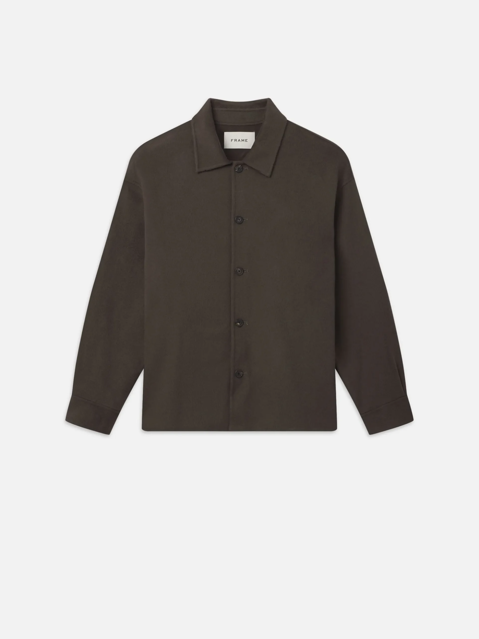 Double Face Shirt Jacket in Dark Taupe