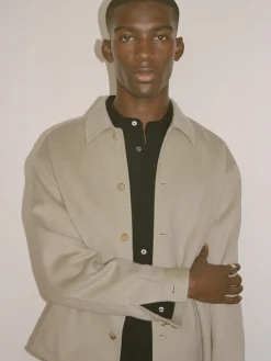 Double Face Shirt Jacket in Dove