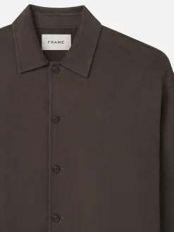 Double Face Shirt Jacket in Dark Taupe