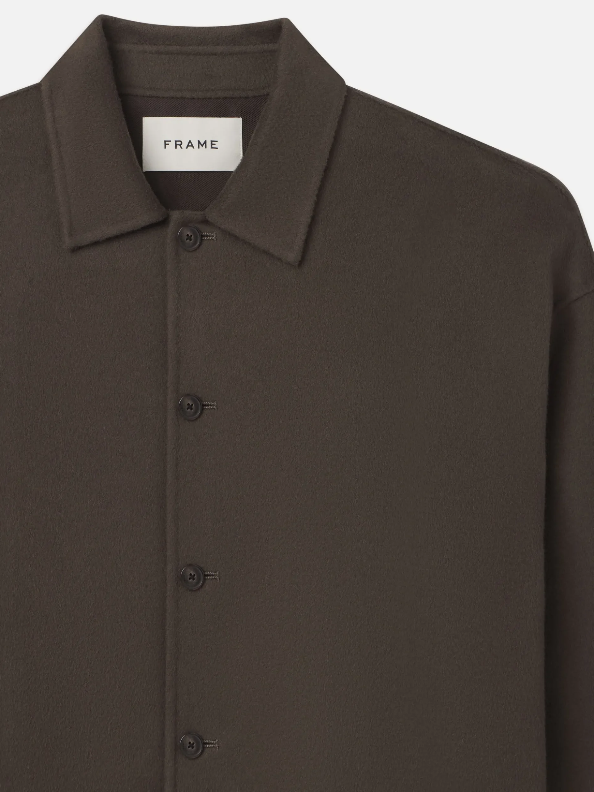 Double Face Shirt Jacket in Dark Taupe