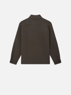 Double Face Shirt Jacket in Dark Taupe