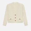 Double Pocket Cropped Cardi in Cream