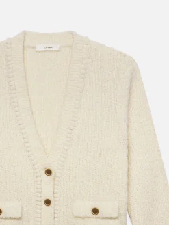 Double Pocket Cropped Cardi in Cream