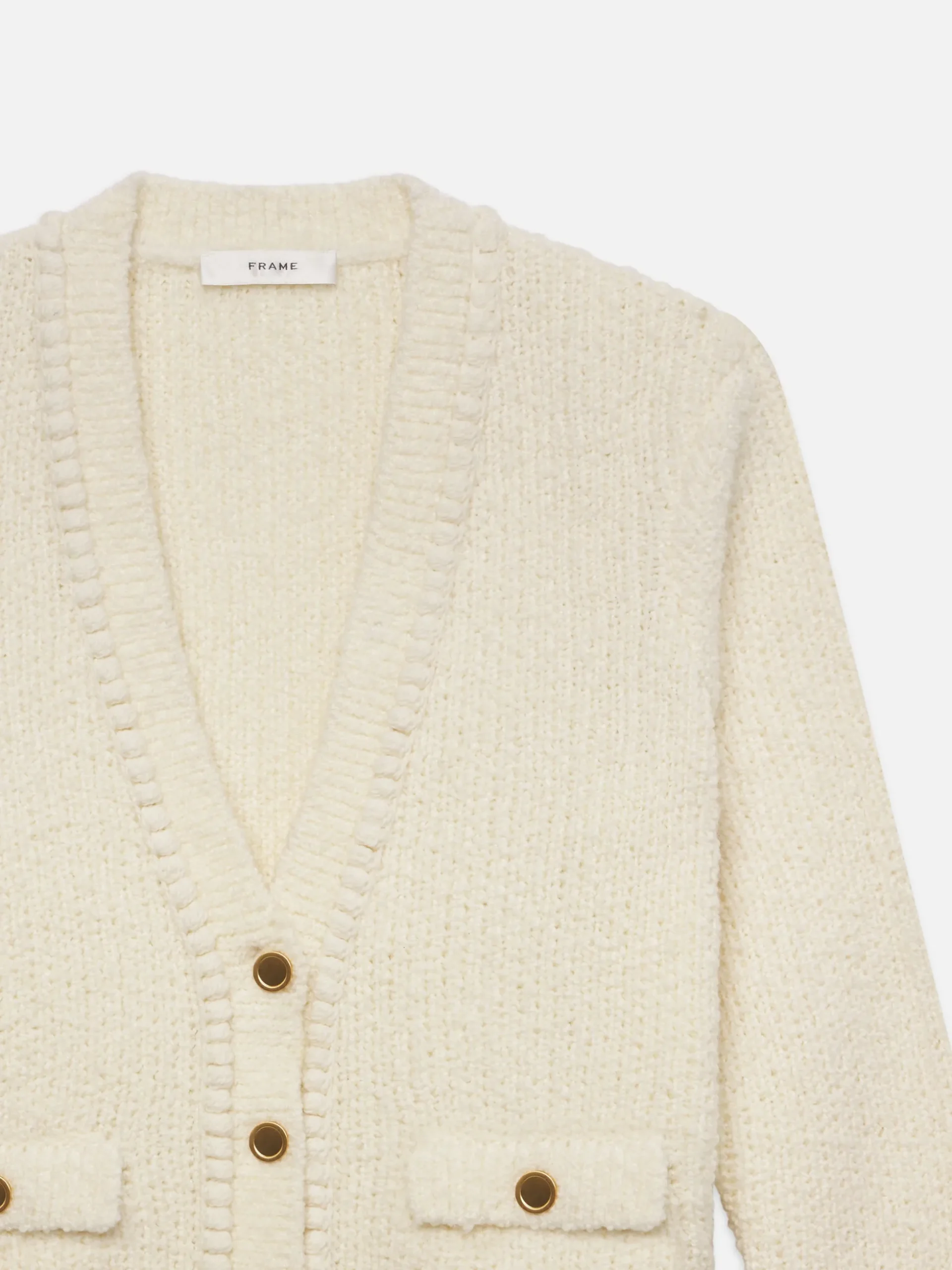 Double Pocket Cropped Cardi in Cream