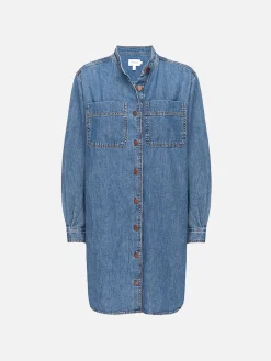 Double Pocket Shirt Dress in Boy Blue