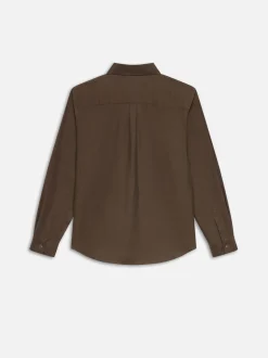 Double Pocket Wool Blend Shirt in Soft Mocha