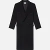 Double-Breasted Tailored Coat in Black