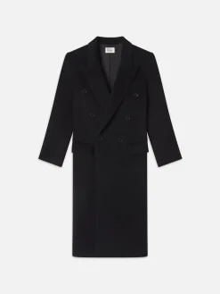 Double-Breasted Tailored Coat in Black