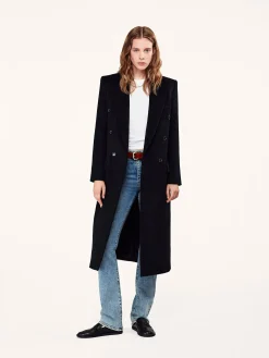 Double-Breasted Tailored Coat in Black