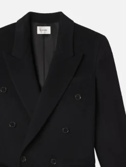 Double-Breasted Tailored Coat in Black