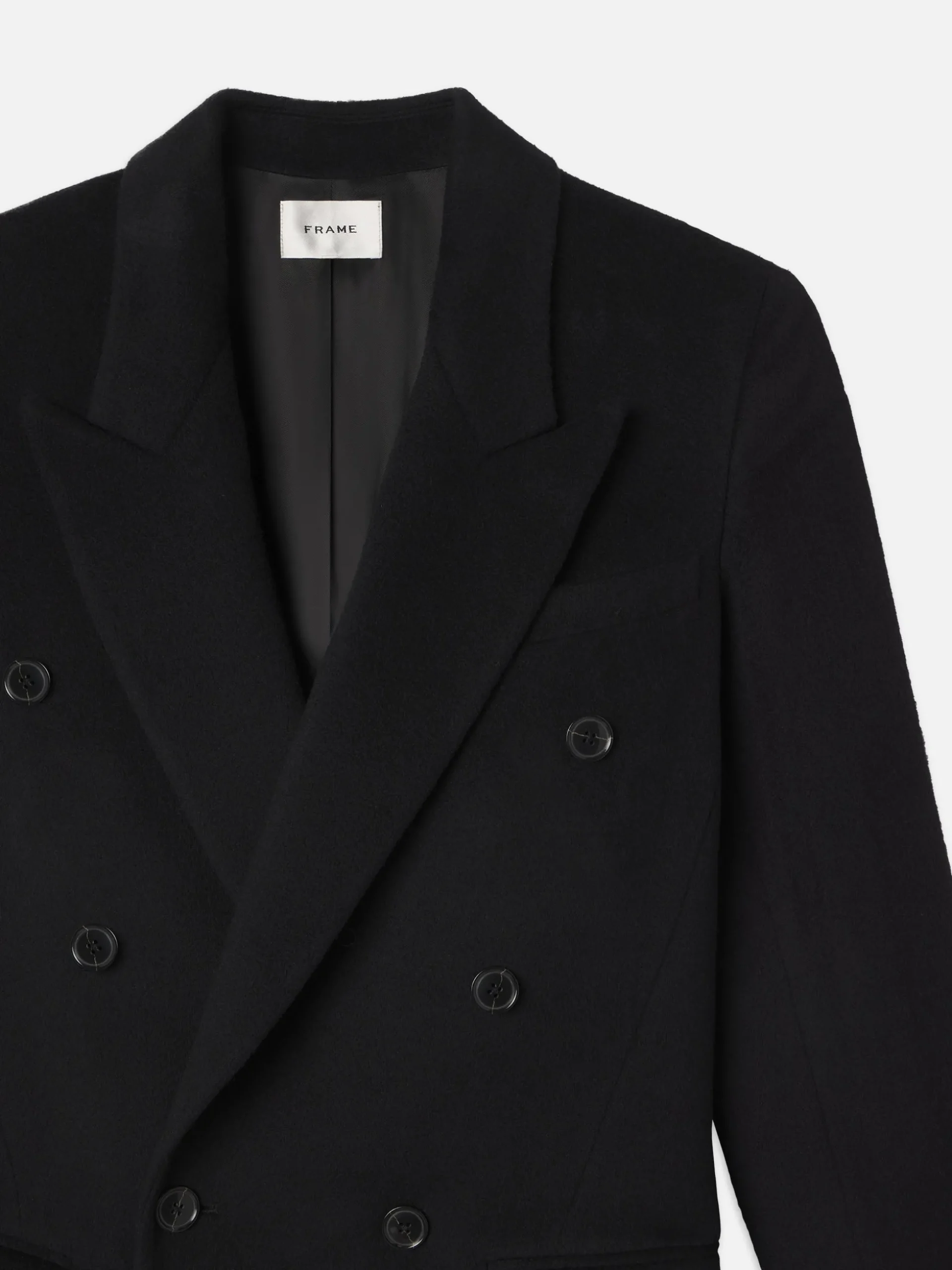 Double-Breasted Tailored Coat in Black