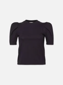 Draped Femme Tee in Navy
