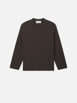 Duo Fold Long Sleeve Crew in Dark Taupe