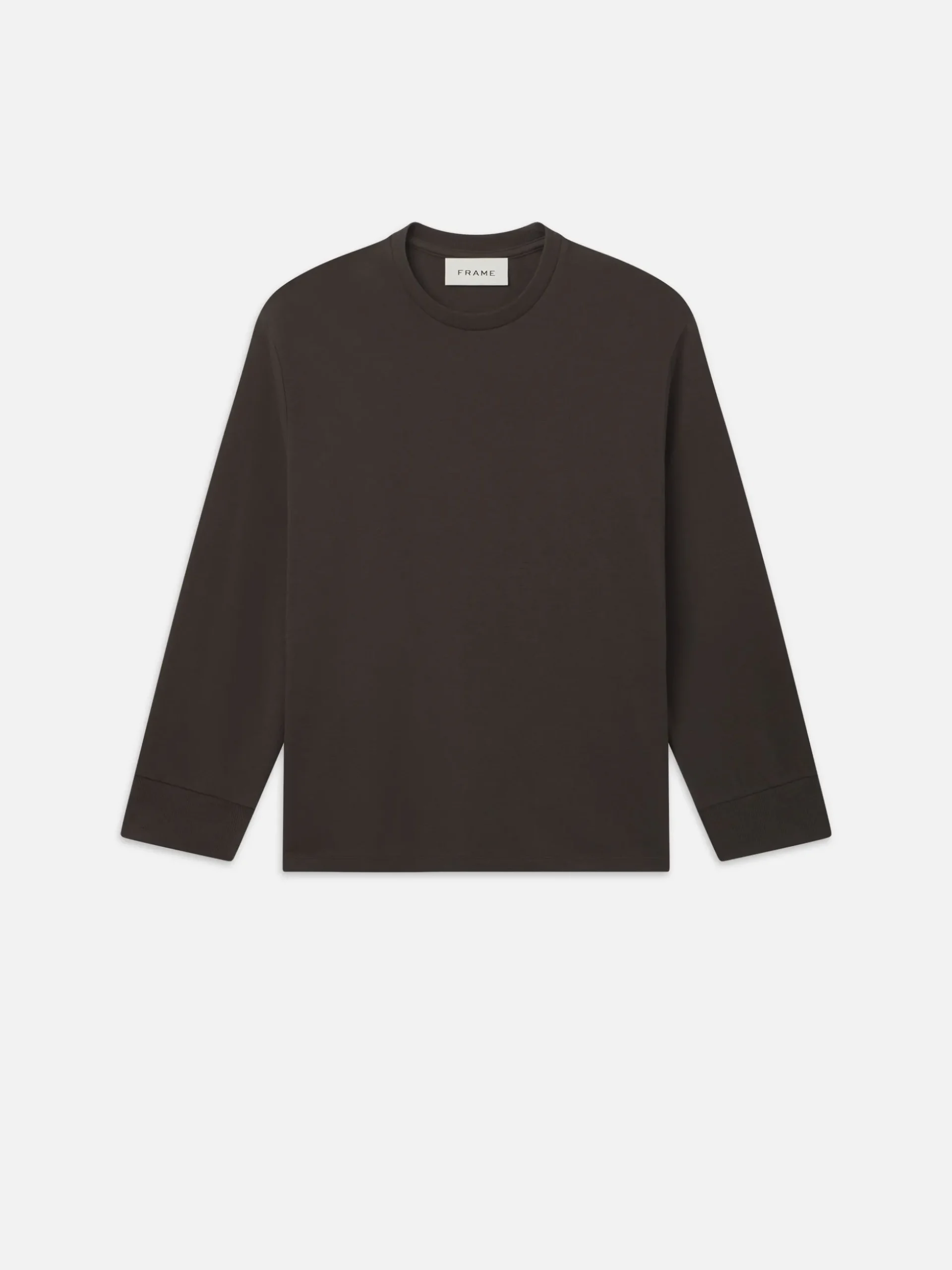 Duo Fold Long Sleeve Crew in Dark Taupe