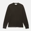 Duo Fold Long Sleeve Crew in Heather Espresso