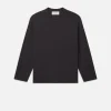 Duo Fold Long Sleeve Crew in Dark Grey