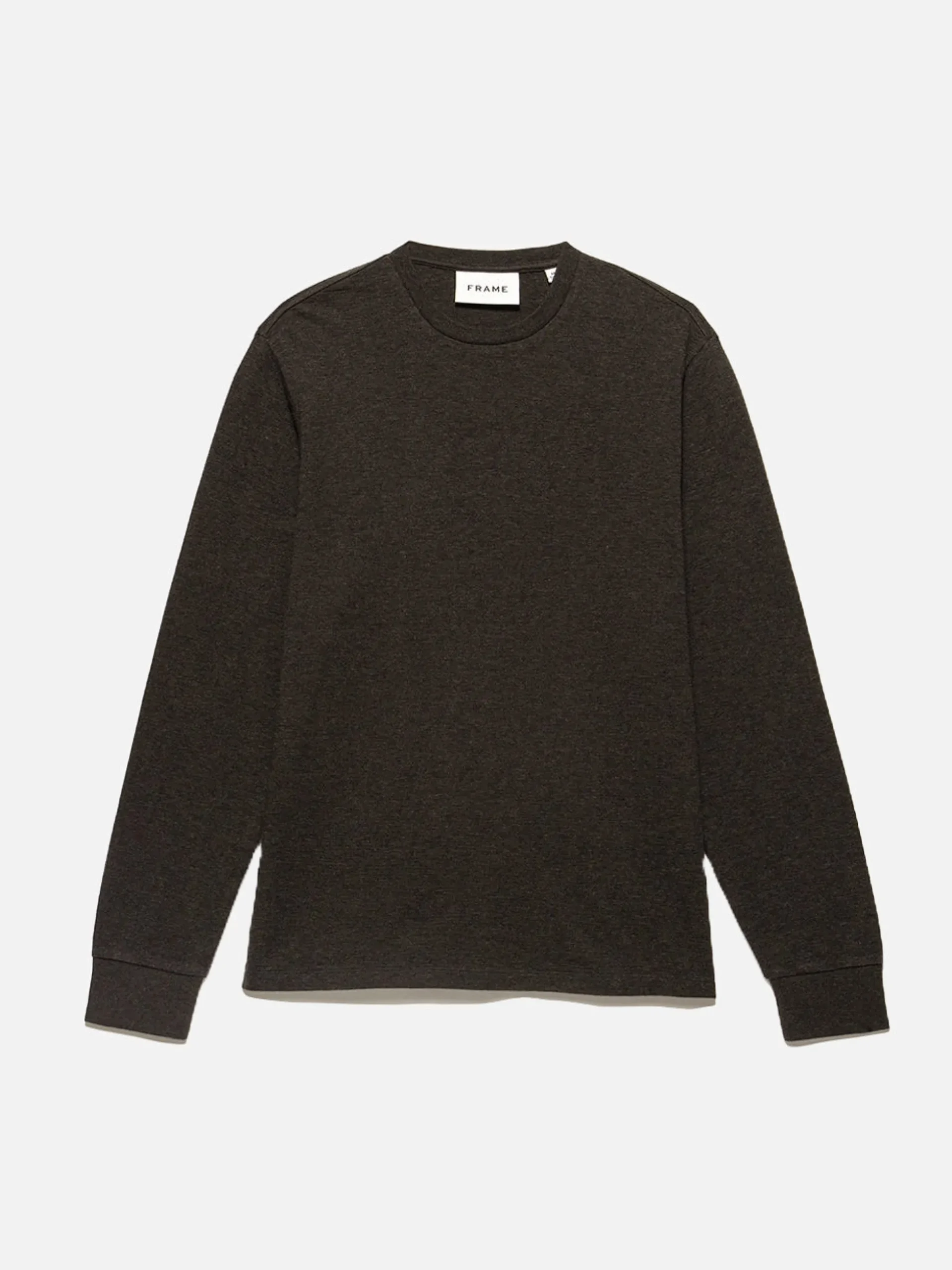 Duo Fold Long Sleeve Crew in Heather Espresso