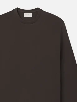 Duo Fold Long Sleeve Crew in Dark Taupe