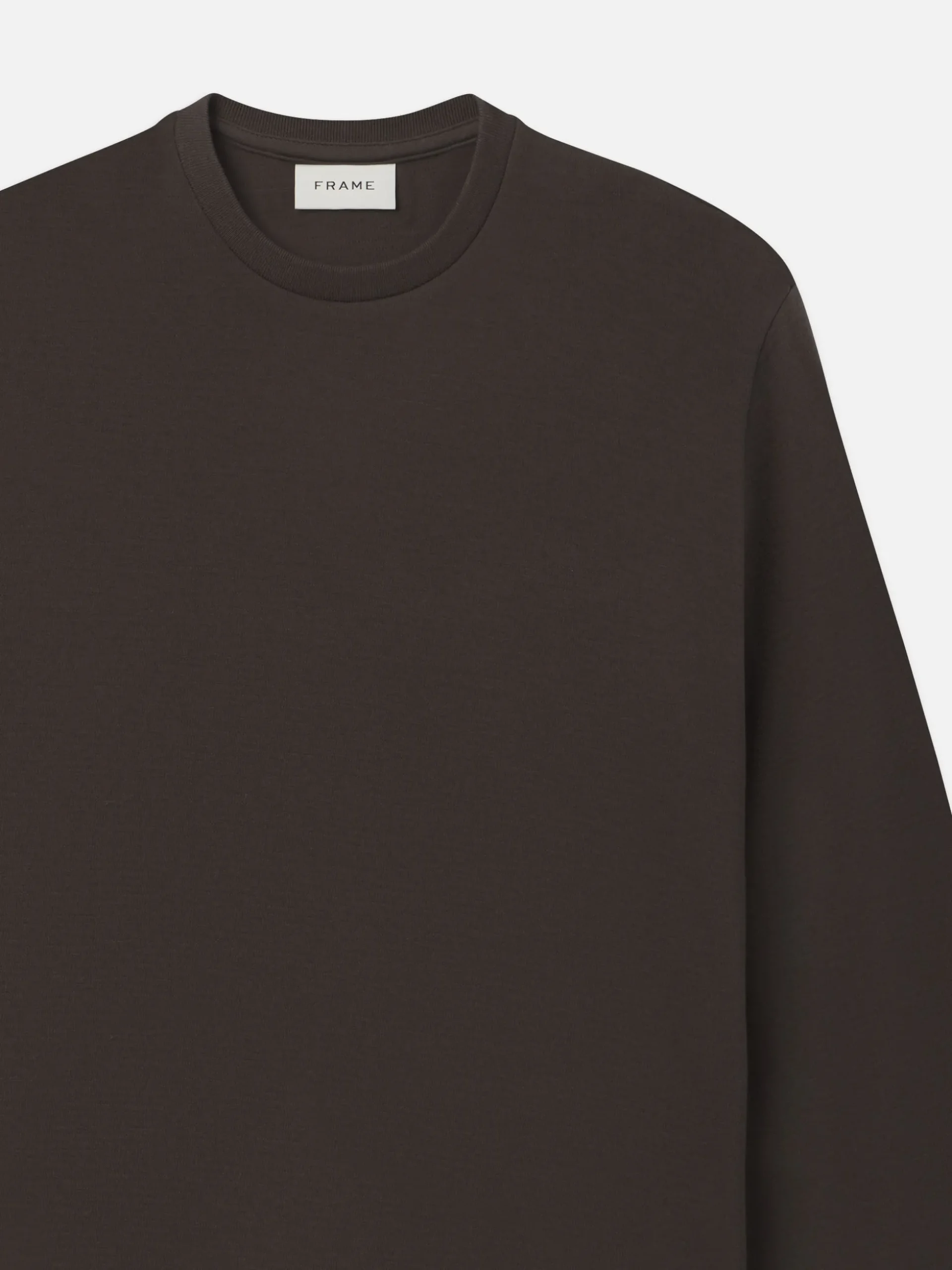 Duo Fold Long Sleeve Crew in Dark Taupe