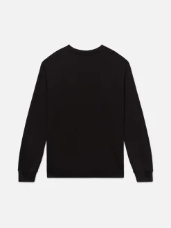Duo Fold Long Sleeve Crew in Noir