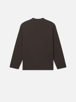 Duo Fold Long Sleeve Crew in Dark Taupe
