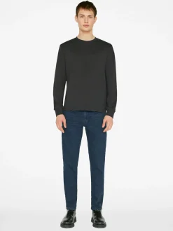 Duo Fold Long Sleeve Crew in Noir