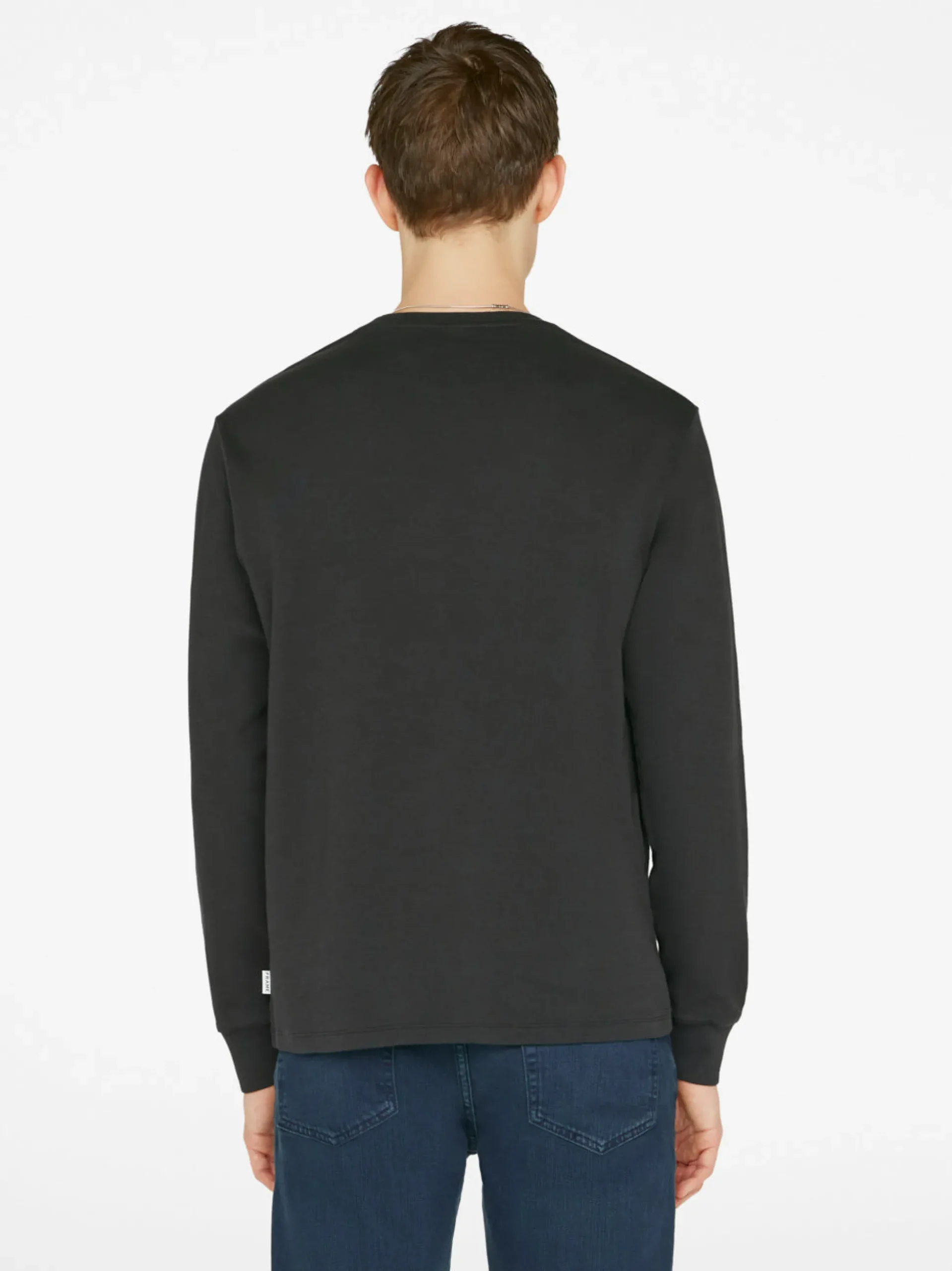 Duo Fold Long Sleeve Crew in Noir
