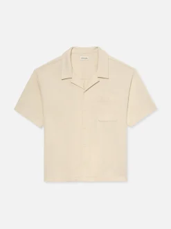 Duo Fold Relaxed Short Sleeve Shirt in White Sand