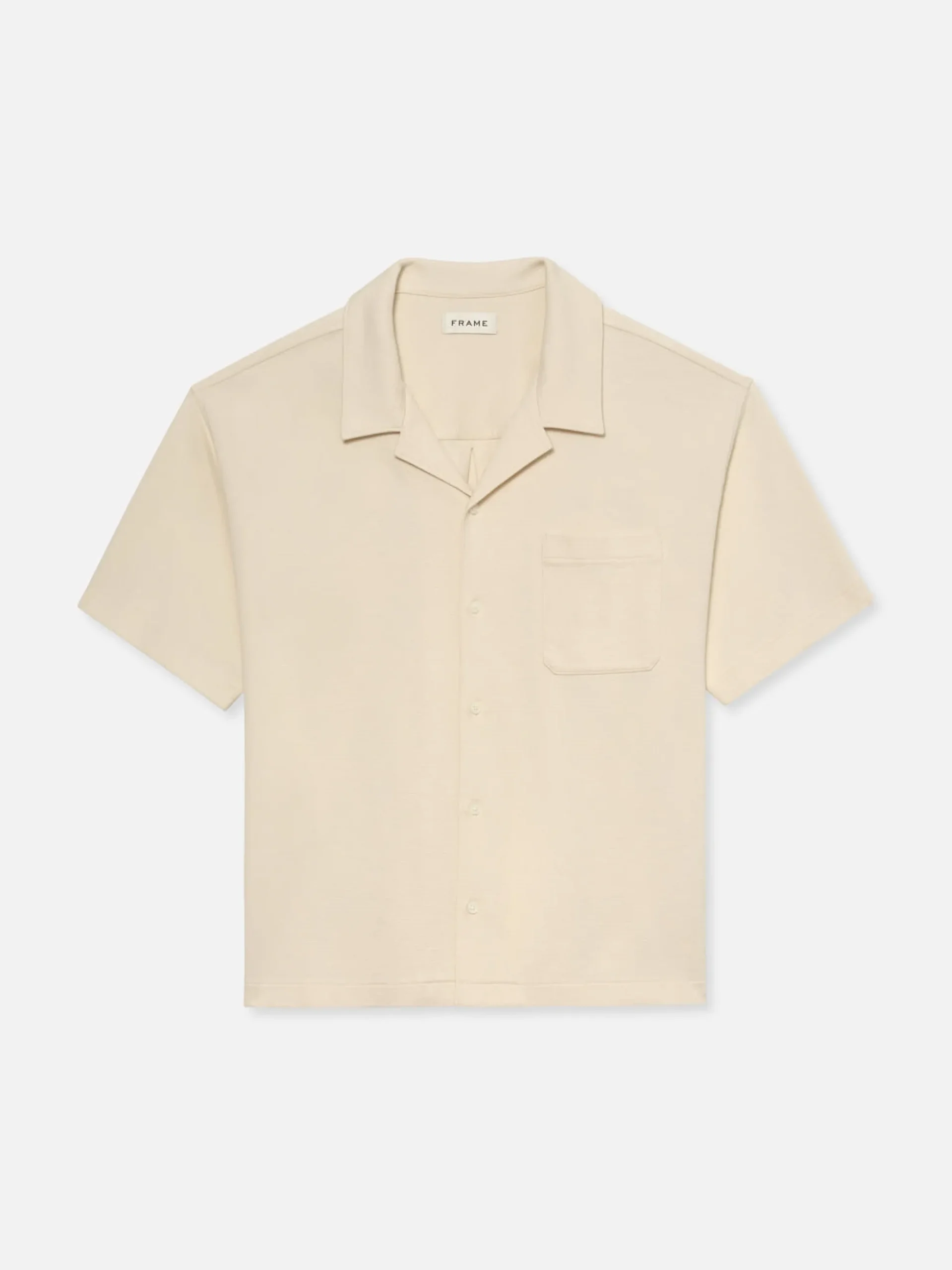 Duo Fold Relaxed Short Sleeve Shirt in White Sand