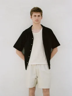 Duo Fold Relaxed Short Sleeve Shirt in Black
