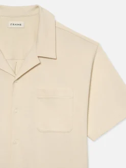 Duo Fold Relaxed Short Sleeve Shirt in White Sand