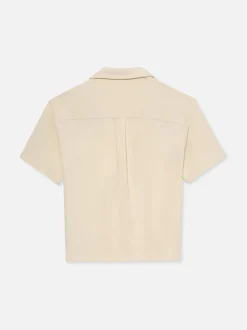 Duo Fold Relaxed Short Sleeve Shirt in White Sand