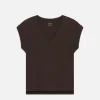 Easy V-Neck Tee in Chocolate Brown