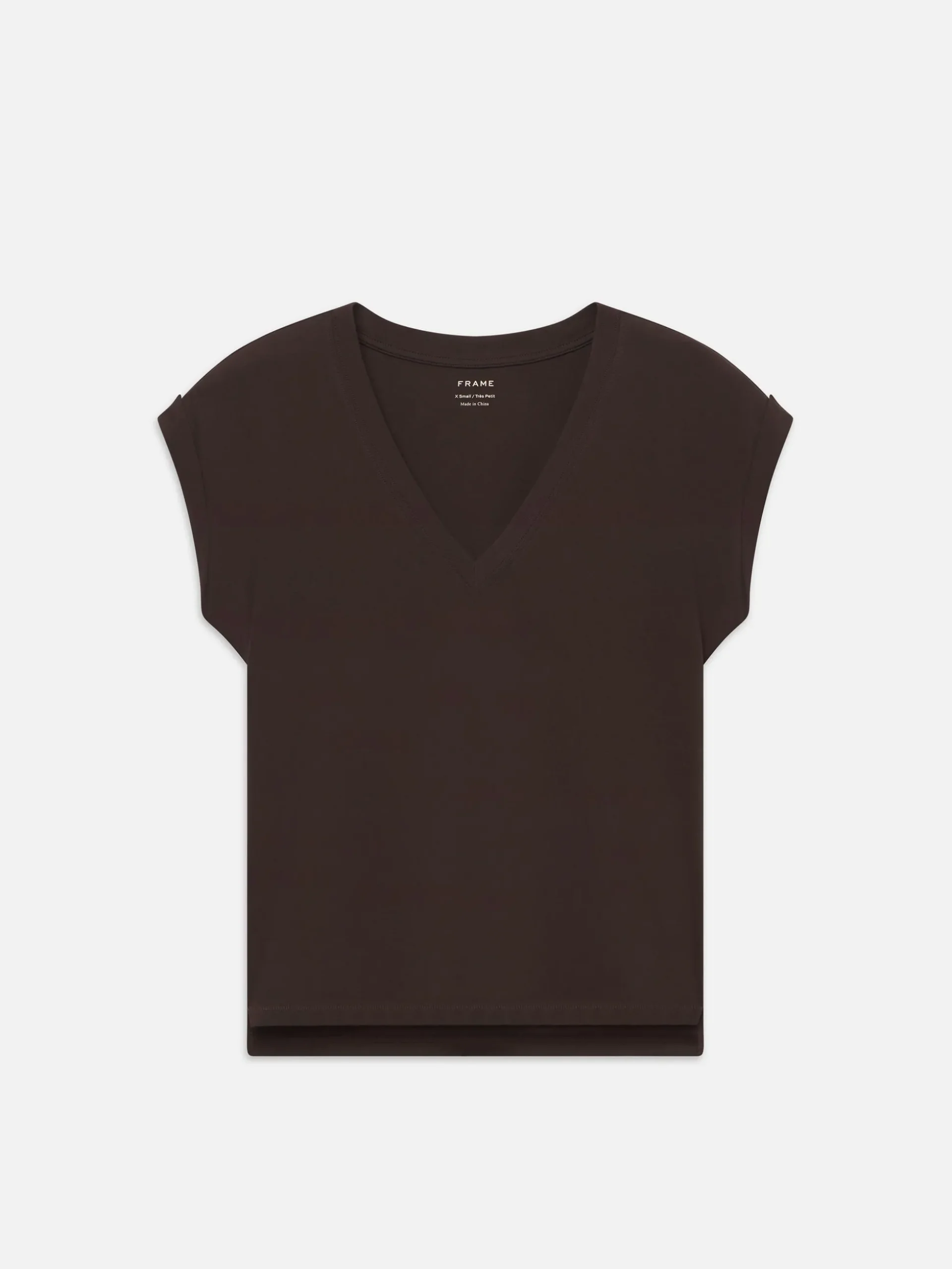 Easy V-Neck Tee in Chocolate Brown