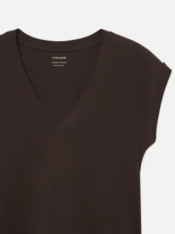 Easy V-Neck Tee in Chocolate Brown